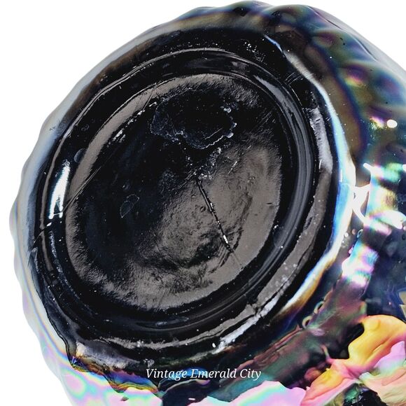 Vtg Mayfair Open Rose Pitcher Amethyst Carnival Glass & 3 Drinking Cups Set - Picture 15 of 16